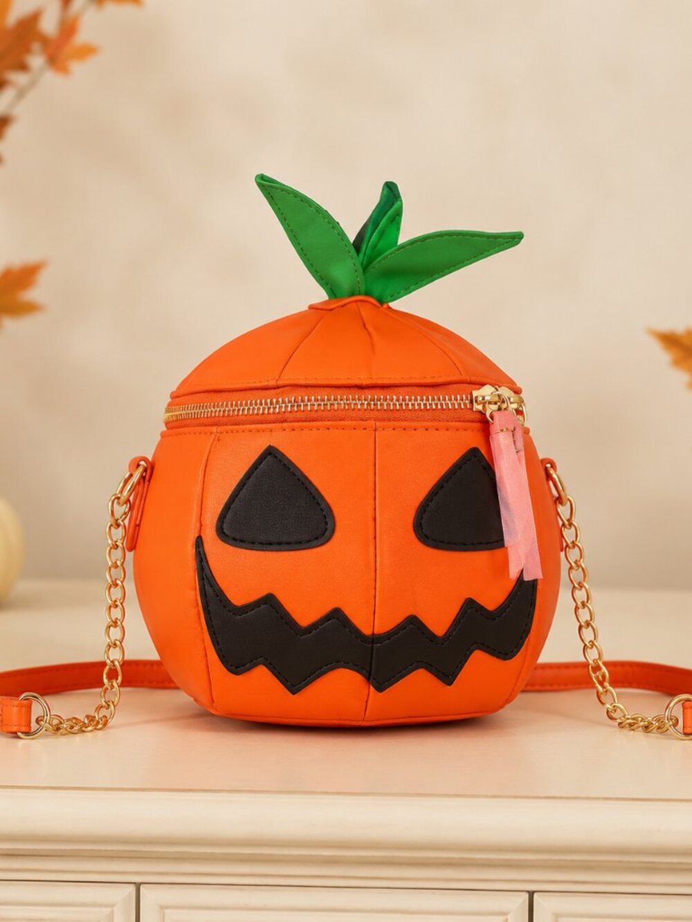 Mad Engine Jack O Lantern Pumpkin Crossbody Bag Orange Halloween NWT